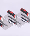 Heavy Duty Square Notched Trowel Set 3 Piece Kit For Tile Adhesive And Mortar Spreading On Walls And Floors Notch Sizes 5/32 5/16 And
