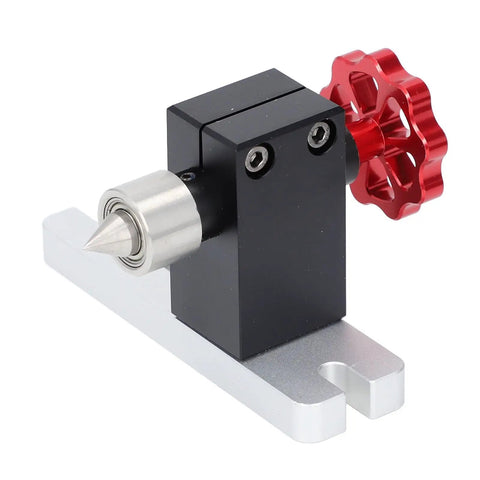 Close-up of Built Like A Tank Cnc Fourth Axis Rotary Module Kit With High Torque 42 Stepper Motor detail with red knob.