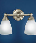 Brantford Two Light Dual Mount Vanity Light Chrome With Frosted Glass For Bathroom Model YB2262CH Quick Connect Wiring front view