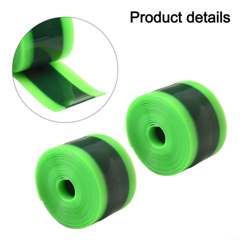 Pair of green Ride Ready Wear Resistant Bike Tire Liners For 24 26 27.5 29 And 700C Wheels 38mm Wide 1.0mm Thick
