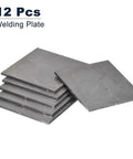 Stack of 12 pieces, 3x3 inch 11 gauge mild steel welding plates from 3x3 Inch 11 Gauge Mild Steel Welding Plate Set For MIG TIG ARC Gas Stick Practice And Training Durable Pro Grade 12 Piece Welding Plate Kit For Hands On Weld Training.
