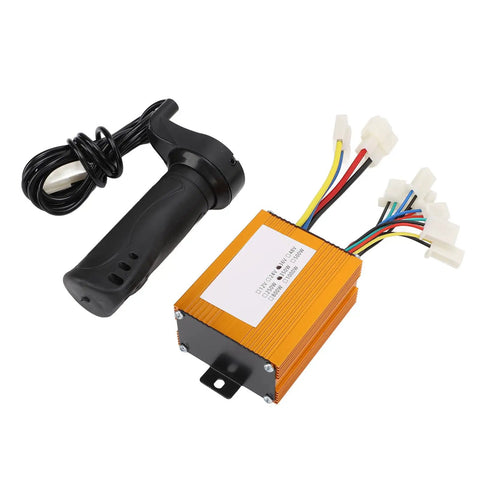 Brushed Electric Bike Controller 36V 350W with Aluminum Housing and Throttle Grip Kit for Scooter and Tricycle