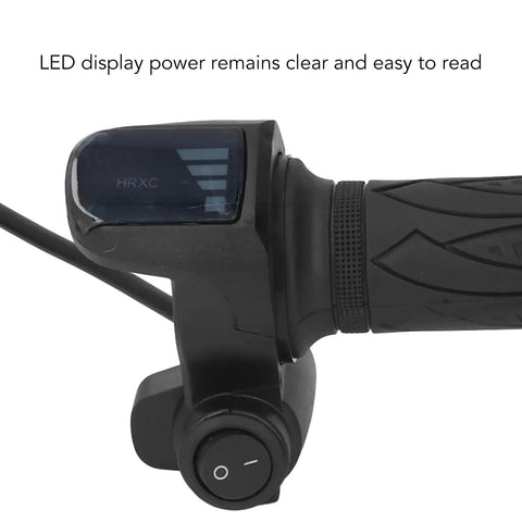 Pair Of Twist Throttle Grips With LED Battery Display For Electric Bikes And Scooters, Ergonomic Anti Slip Rubber Grips With Clear Readout Power Level, Durable Comfort For Daily Rides