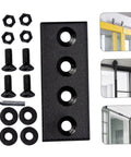 Metal Track Connection Plate Set For Barn Door Fixes Straight Brace Brackets And Fixing Plates for installation on tracks.