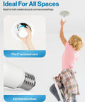Person installing 8 Pack BR40 LED Light Bulbs For Indoor Flood Lighting In Recessed Cans, E26 Base, close-up view.