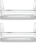 Two Pack Refrigerator Door Bin Shelves For Side By Side Models Fits Frigidaire Electrolux Bottom Door Slots Clear Double Unit Replaces PS429725 AP2115742, showing clear plastic material and design for bottom door slots.