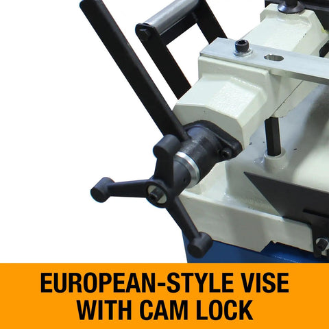 Built Tough 11 Inch Manual Cold Saw With 54 Rpm Motor And 110V Power Featuring Euro Style Cam Lock Vise Quick Cut Stop Rod Rock Solid Cast Iron Base And Heavy Duty Steel Cart For Zero Hassle Precision Cuts