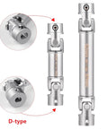 2 Pack Steel CVD Driveshafts For 1 To 18 TRX4 M K10 F150 RC Crawler Upgrades Silver Beefy Heavy Duty Connection For Smooth Power Transfer And Precision Fit Ideal RC Crawler Upgrade For Stability And Durability. D-type steel RC driveshaft set, 40mm and 62mm