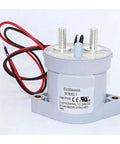 Hardcore 500 Amp Automotive Contactor Relay For 12V To 24VDC Systems, gray relay with red and black wires, designed for reliable use.