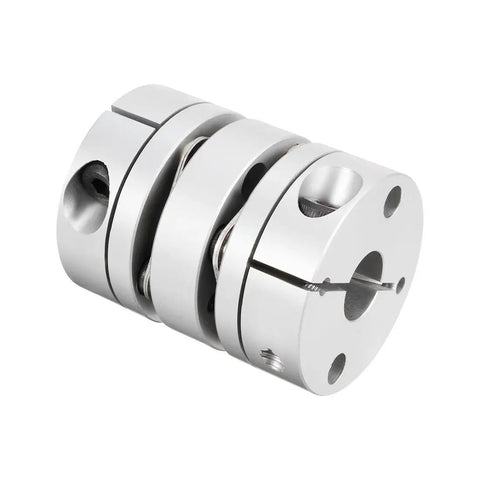 8mm X 14mm Diaphragm Clamp Shaft Coupling For Servo And Stepper Motors With 32mm Dia X 40mm Length Aluminum Hubs Stainless Steel Discs