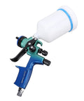 Rock Solid HVLP Spray Gun With Smooth 1.3mm Stainless Steel Tip And Rugged Copper Cup G1/4 Fast Swap Adjustable Dial Lightweight Frame close-up view