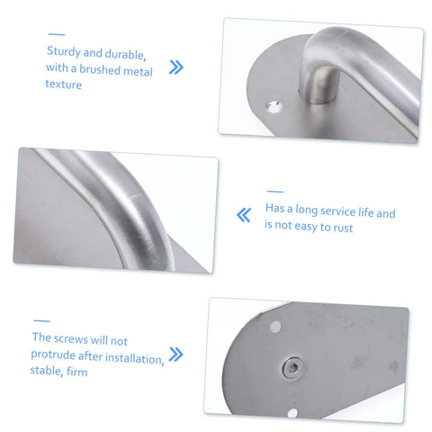 Premium No Fuss Heavy Duty Fire Door Handle With Slick Stainless Steel Pull Plate And Rock Solid Grip For Commercial Push Pull Wood Doors Easy Mount Long Lasting Finish