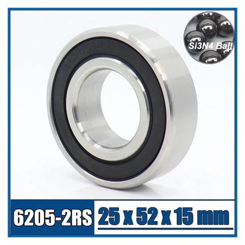 Get Your 6205 Hybrid Ceramic Bearing For Radial Load Support At High Speeds With 1pc Easy Install 25 By 52 By 15mm Precision Fit Dudes, close-up view.