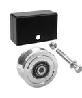 4 Inch V-Groove Gate Wheel With Welded Bracket Box for Sliding Inverted V Track Gates Up To 3000 Lbs Dual Sealed Bearings