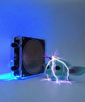 Bluetooth Music Tesla Coil Kit With Wireless Power And Built In Speaker, touchable arc lightning on toy near speaker setup