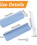Blue 150mm Finger Edge Pull 4 Pack Concealed Drawer Handles with screws, size details, aluminum alloy modern cabinet hardware.