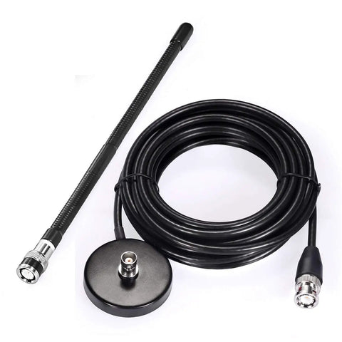 27MHz CB Radio Antenna Soft Whip With Magnetic Base For Handheld And Mobile Use Flexible Durable Antenna With BNC And PL259 Male Connectors
