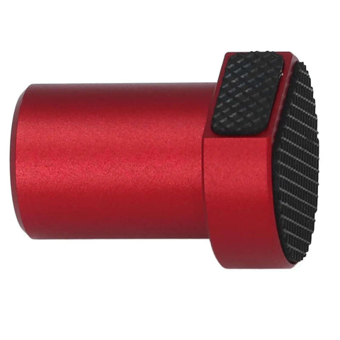 Close-up view of a red 4 Pack 20Mm Bench Dogs With Non Slip Pad Aluminum Alloy Table Stop for woodworking benches.