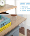 Detail of Industrial 4 Tier Bookshelf Freestanding Rustic Display Bookcase Storage Rack For Living Room And Home Office White Plant Stand Shelf Hands Down Go To Storage Solution With Easy Assembly In About Fifteen Minutes And Anti Toppling Hardware, showing a close-up of the shelf surface with decorative items.