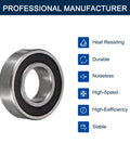 HiPicco 6001-2RS deep groove ball bearing, chrome steel, double rubber seal, 12x28x8 mm