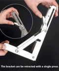 Heavy Duty Triangle Folding Shelf Brackets Set Of 2 Adjustable Wall Mounts For Shelves Benches And Tables Black 8 Inch with screw mechanism