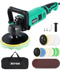 1600W Car Buffer Polisher with 7 Inch and 6 Inch Pads Pure Copper Motor Variable Speed 1000 to 3500 RPM Heavy Duty Car and Boat Polishing Kit