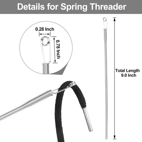 Spring threader detail from 16 Piece Drawstring Threader Kit For Hoodies Jackets Coats Pants And Shorts With Elastic Threaders Loop Turner Hooks