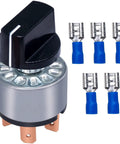4 Position Rotary Switch For Fans And Heaters, 3 Speed Latching Switch With Tough As Nails Heavy Duty Metal Body, Knob And Terminals