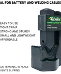 Beefy Hammer Lug Crimp Tool For 8 AWG To 0000 AWG Battery And Welding Cables, heavy-duty tool with easy grip in front view