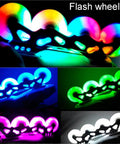 Light Up Inline Skate Wheels 4 Pack With Bearings For Rollerblades 60mm To 110mm Size Range Durable 90A PU White Luminous Flash