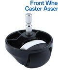 Roomba front wheel caster assembly with metal stem and black housing; compatible with Roomba 500-900 series