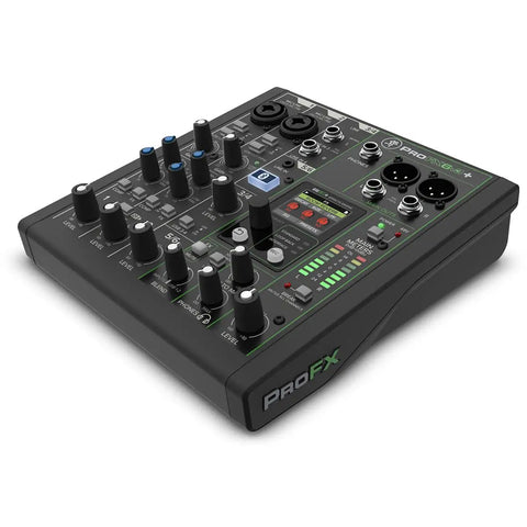 ProFX6v3 6 Channel Analog Mixer With USB Audio Interface Onyx Preamps And EQ GigFX Effects Engine Bluetooth angle view