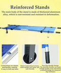 Heavy Duty Aluminum Folding Stretcher For Outdoor Rescue with reinforced stands and rust-resistant alloy frame.