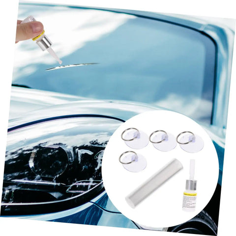 Windshield Crack Repair Kit For Chips And Scratches, Quick Fix Car Glass Repair Tool, Portable and Easy To Use, shown in use