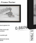 Steam Locomotive In Snow Winter Train Wall Art For Living Room And Bedroom Framed Poster Or Canvas Print Modern Eclectic Decor