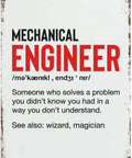 Mechanical Engineer Definition Tin Sign 8x12 Inch Wall Decor For Engineers Graduation Gift For Engineering Students Dope Metal Sign Waterproof And Weatherproof Office Or Workshop Decor