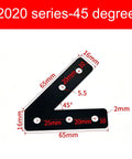 Six Piece 45 Degree L Brackets For Aluminum Profile Extrusion Corner Braces Joining Plates 2020 Series European Standard