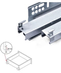 Heavy Duty Undermount Concealed Drawer Slides Featuring Hella Smooth Glide Motion And Professional Grade Steel Construction For Kitchens And Workshops Built Tough Without Any Exposed Mounting Parts 1 Pair close-up of metal glides with mounting details.