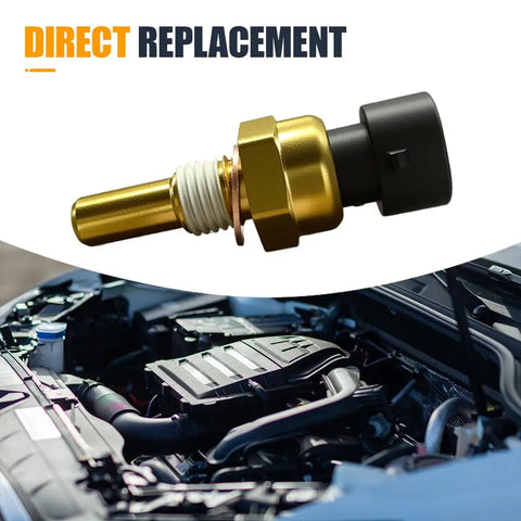 Bulletproof Engine Coolant Temperature Sensor Direct Oem Fit Heavy Duty Metal Housing with gold finish for vehicles.