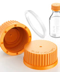 5 Pack GL45 Screw Caps With Pouring Ring For Laboratory Glass Bottles 45 mm Polypropylene Orange Fits Reagent Bottles
