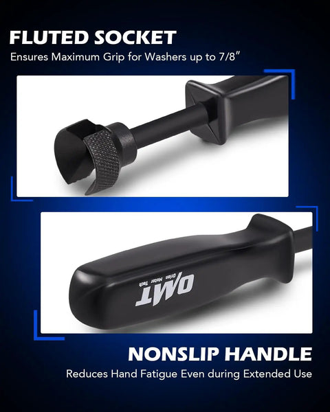 3 Piece Drum Brake Tool Kit with Brake Spring Tool and 9 in Dual Ended Pliers with Non-slip Handle and Fluted Socket