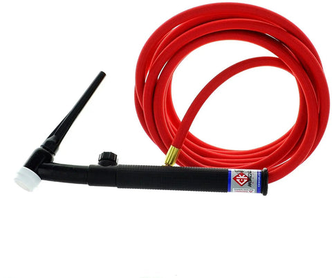 Air Cooled TIG Torch Kit With Flex Head And Flex Valve, 150 Amp DCSP And ACHF Ready, 12.5 Ft Lead, 1Pc Build, Super Flex Neck For Tight Angles