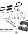 Diagram of Heavy Duty Steering Stem Bushing And Collar And Seal Washer Kit For Yamaha ATVs with parts labeled