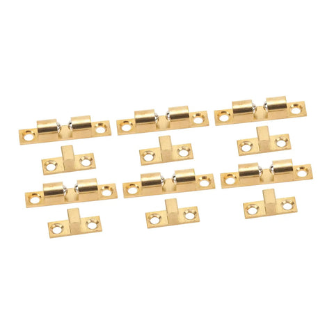 Double Ball Brass Bead Snap Lock Cabinet Door Catch with Adjustable Tension and Gold Screws for Cabinets Closets and Drawers 70mm Easy Install