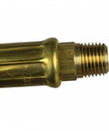 Close-up of brass threaded adapter for Built Tough 25 Foot Rubber Air Hose For Auto Mechanics And Garage Crews.