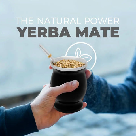Level Up Your Daily Sip Routine With This Sleek Double Wall Stainless Steel Yerba Mate Cup Set Featuring Two Reliable Bombillas And A Hassle Free Cleaning Brush, featuring a yerba mate gourd and bombilla.