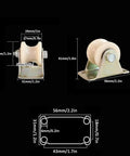 Beefed-Up Heavy Duty Nylon U-Groove Wheel Caster For Inverted Track And Sliding Doors, Smooth Silent Roller With Two Built-In Bearings, Perfect For Industrial Carts, Wire Rope Rails, Rolling Gates, And Gate Systems, 1.2 Inch Wheel. Dimensions shown