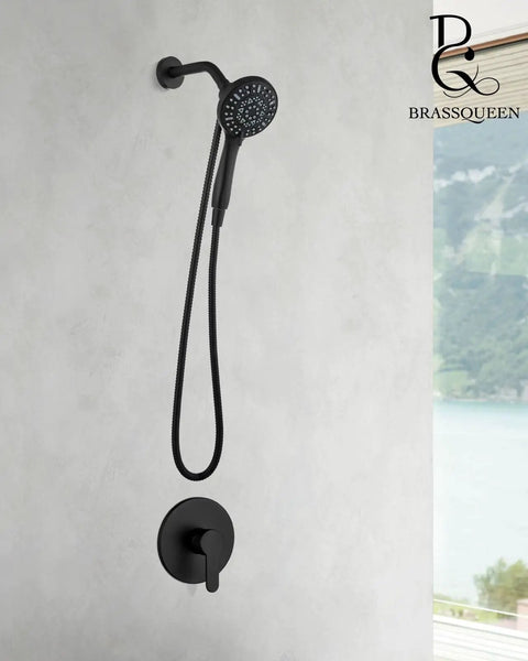 Slick Matte Black Shower Faucet Set Featuring A Six Mode Handheld Sprayer And Easy Clip Magnetic Docking Valve Trim For No Fuss Bathroom Refresh That Hits Different
