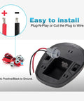 Beefed Up Amber Cab Marker Roof Running Light Covers with wiring harness, base, and red and black wires for easy installation