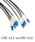 Top Notch Quad Lc Upc To Lc Upc Single Mode Fiber Patch Cord 80 Meter Indoor Extension Cable with blue LC connectors.